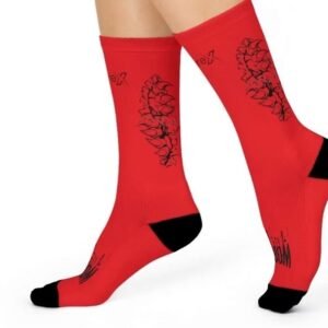 Shop sportrex red and black cushioned crew socks